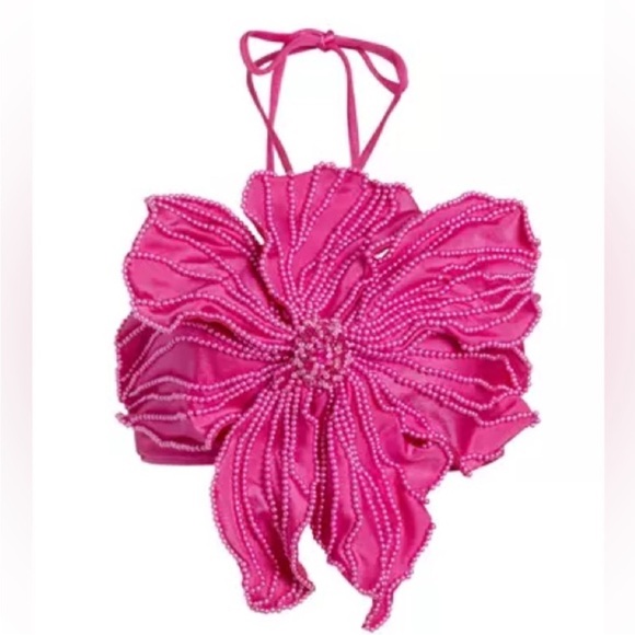 PatBo Hand Beaded Flower Top $725 S - Picture 4 of 12